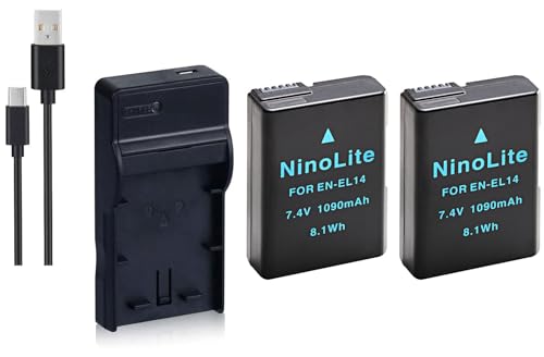 NinoLite 4_Zbg EN-EL14 / EN-EL14a ݊ obe[ 2 +USB^ [d +COpvO dc111enel14x2_t.k.gai