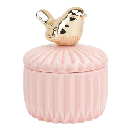 POPETPOP Boîte à Bijoux en Céramique Rose Grand Coffret à Dragées de Mariage Boîte de Rangement Délicate pour Bijoux et Décoration de Coiffeuse