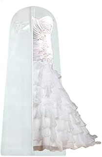 Wedcova UK Wedding Dress Bag Bridal Dress Cover Bag Wedding Dress Storage Bag Bridal Long Dress Gown Garment Bag (White)