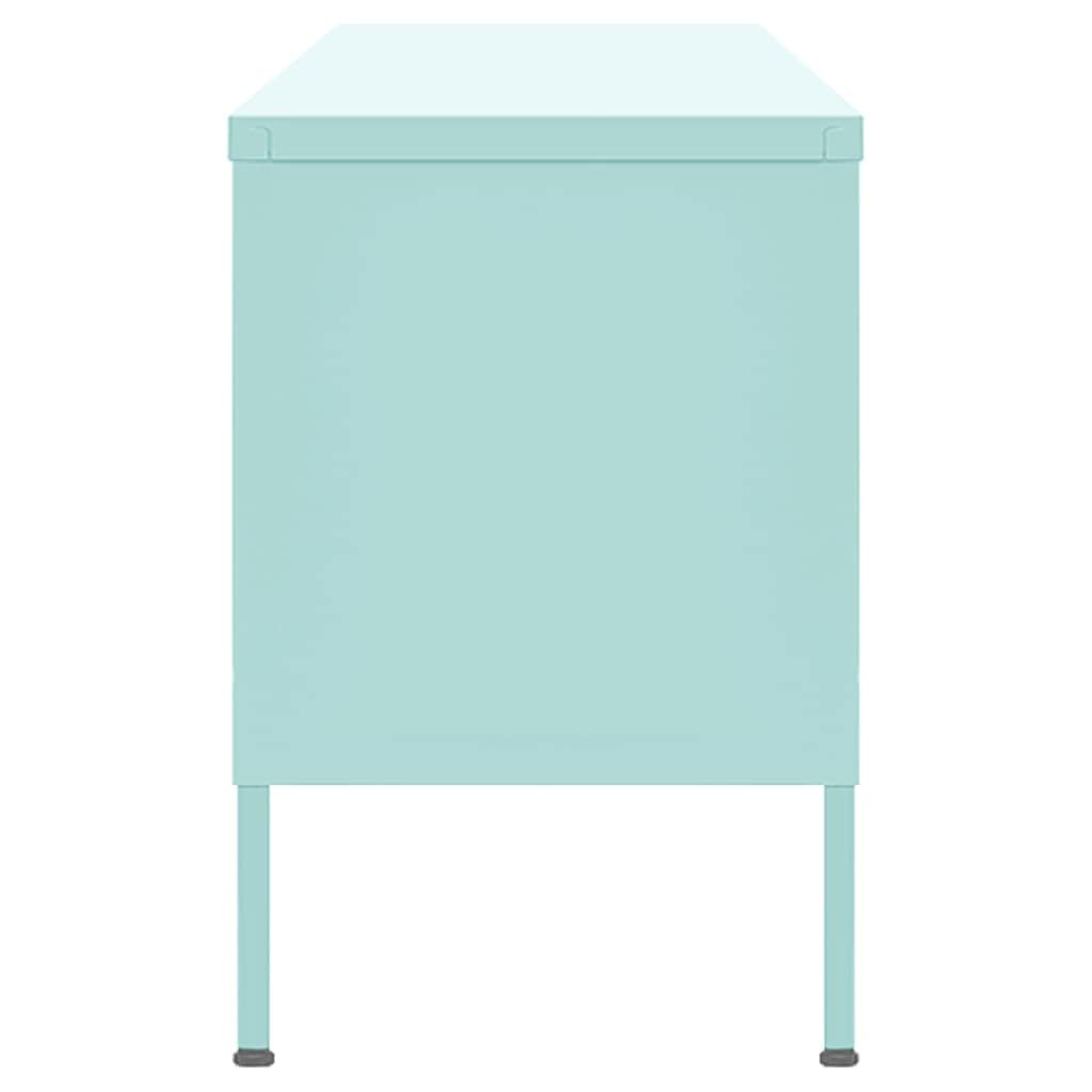 vidaXL Mueble para TV Soporte Mobiliario Aparador Armario Estante Salón Sala de Estar Dormitorio Decoración de Acero Verde Menta 105x35x50 cm