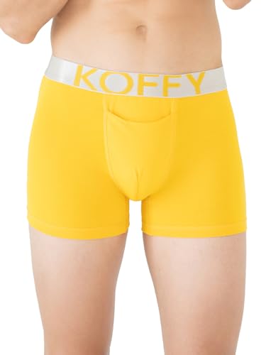 Image of KOFFY Men's Malleable Cotton Lycra Long Trunk with Minus Cutting Pouch I Wrinkle Free I Moisture Wicking Technology
