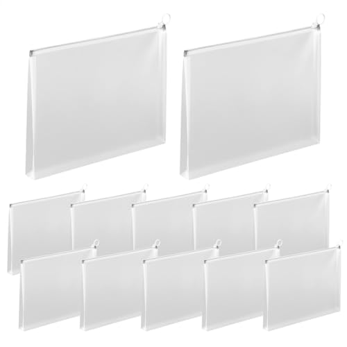 Dokumentpåseset – 12 st vattentät dokumentförseglingspåse för A4 A5 – multifunktionell skolmaterial för pappersvaror, skafferier