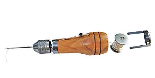Swift Stitch Hand Sewing Awl Kit Leather Canvas Repair Saddles Coat Seat (Non-Waxed Beige Thread) #TOP4