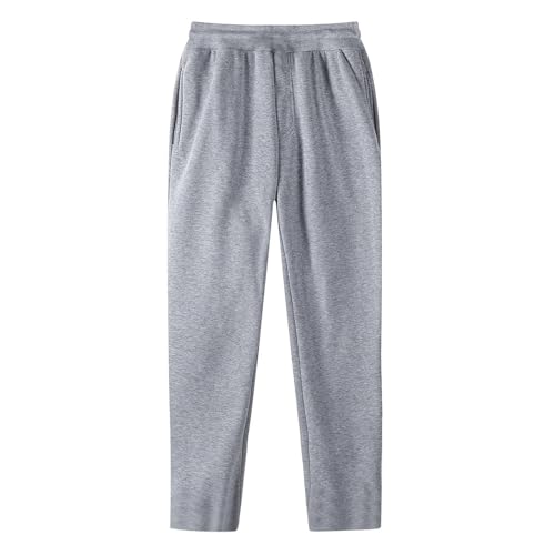 Mens Tall Sweatpants Open Bottom Wide Leg Joggers Lounge Pants Light Gray - image 4