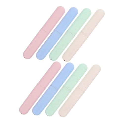 Cabilock 8個 コンパクト携帯歯ブラシ収納ケース 抗菌トラベルケース 歯磨き粉収納可能 キャンプや旅行用 防塵設計で安定保持 口腔ケア整理