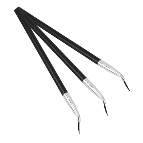 BIUDECO 3pcs Angled Makeup Eyeliner Brush Set Extended Handle for Precise Application