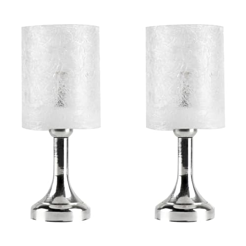 Waldosia 2PCS 1:12 Scale Dollhouse 12v Powered Modern Table Lamp