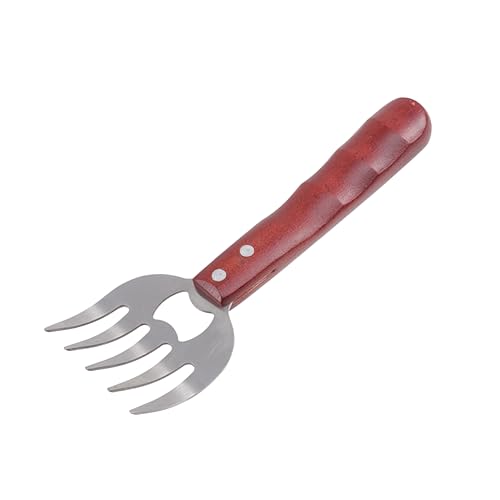 VANZACK Meat Chopper Tool BBQ Meat Divider Fork Metal Shredder Claws for Pork Beef Chicken Grilling Utensils with Long Wooden Handle