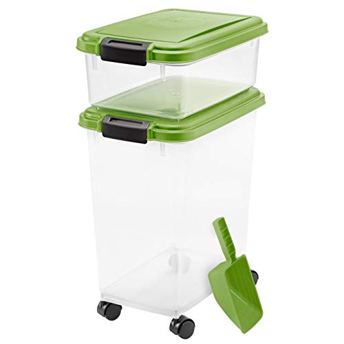 3- Piece Airtight Pet Food Storage Container Combo, Green