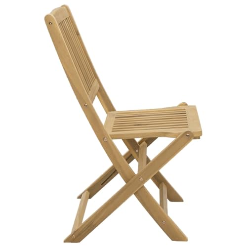 Chaises de jardin pliantes pour vos repas sur la terrasse : Lot de 4 fauteuils en acacia résistant