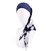 Wcysin Headwear Turbans for Women Long Hair Head Scarf Head wraps Cancer Hats (Deep blue)