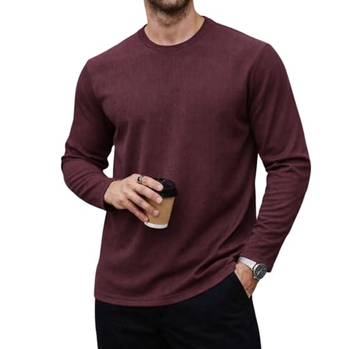 Image of Mack Jonney Men's Striped Ribbed Black Full Sleeve T-Shirt | Premium Soft Stretch Fabric | Casual Wear Round Neck Tee-M6265