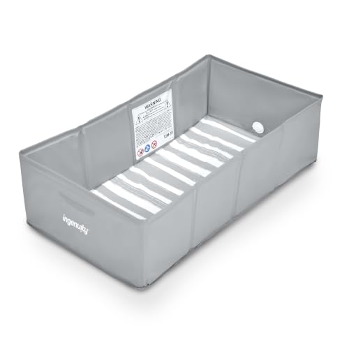 Image of Ingenuity Tuckaway Toddler Folding Tub, Converts Shower to Tub, Folds to Store, Easy to Clean, No Assembly Required, Portable Baby Bathtub for Travel, 12M-5Y, Gray