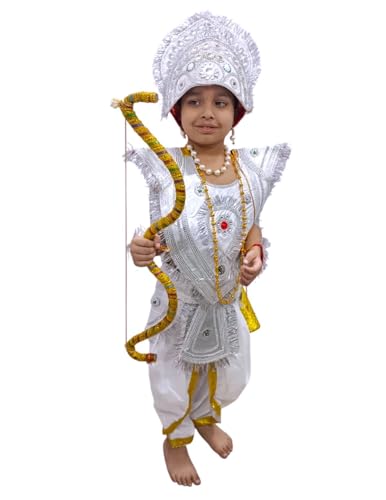 Image of BookMyCostume Mahabharat Warrior Costume for Kids - Arjun /Bhishma Pitamah Look with Silver Chest Armor & Accessory Set | Indian Mythological Fancy Dress for School & Cultural Events | Adult S-M