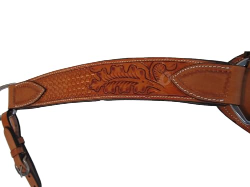 ROPING BREAST COLLAR PLEASURE RANCH TRAIL HORSE WESTERN FLORAL TOOLED LEATHER