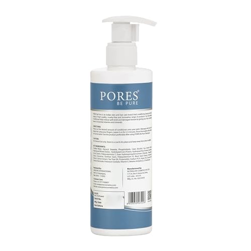 Image of PORES Be Pure Rice Water Hair Conditioner with Hydrolyzed Rice Protein, Corn Starch & Coconut | Deep Nourishment & Shine | Anti Hair Fall Conditioner for Strong, Thick & Frizz-Free Hair | For All Hair Types - Men & Women - 250 ml