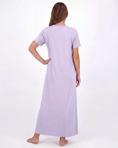 Image of Real Essentials 3 Pack: Women's Soft Maxi Long Nightshirt Short Sleeve Soft Nightgown Sleep Dress (Available in Plus Size)
