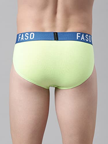 Image of F A S O Men's Cotton Rich Brief | Soft & Breathable Innerwear | Cushioned Waistband | Comfort Fit | Everyday Wear