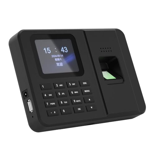 LOTOPUP - Máquina biométrica de asistencia 3 en 1, reloj de tiempo, tarjeta de identificación, huellas dactilares, contraseña para empleados de oficina, pequeñas empresas, incluye 10 tarjetas IC