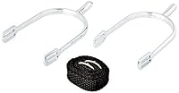 Kerbl Damen Sporen mit Sporenriemen Tropfenform Paar, 30 mm, 321254, metallisch