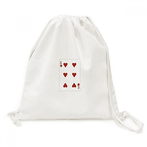 Sac à cordon motif cœur imprimé cartes de jeu en toile souple