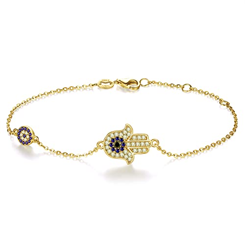 Bracelet mauvais œil en argent 925 et zircon pour femmes