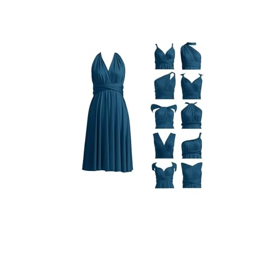 Infinity Kleid Kurz, Brautjungfernkleider, Multiway Wickelkleid Midi Convertible Transformers Knielang Elegant Abendkleider Hochzeit