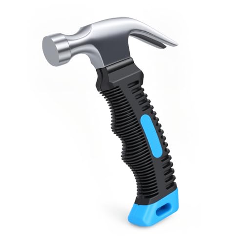 Image of Claw Hammer Small Hammer Framing Hammer 8 oz Stubby Hammer Claw Hammers Mini Hammer with Non-Slip Handle for DIY Projects in Home and Office Blue