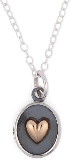 Sterling Silver Necklace - Bronze Necklace, Silver Jewelry For Women, Dainty Jewelry for Women, Mixed Metal, 18in