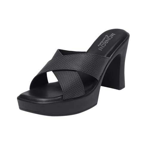 Image of MONROW Fancy and Stylish Trendy and Lightweight Casual Regularwear Vegan Platform Heels For Women and Girls