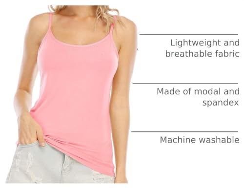 Image of Orrpally Basic Cami Tank Tops Women Lightweight Camisole Stretch Tank Top Adjustable 4-Pack