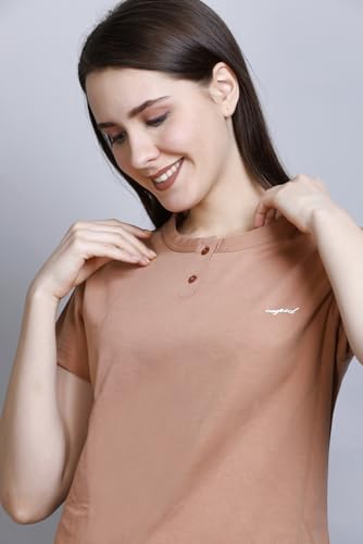 Image of CUPID Women Comfortable Cotton Round Neck Half Sleeve Casual T-Shirt, Sleep, Night, Yoga, Daily Gym n Lounge Wear Short Tee /Top for Girls