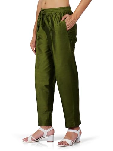 Image of Trouser Pants for Women,Stylish Trousers for Woman for Kurti Relaxed & Regular Straight fit Palazzo,Ethnic Bottom Formal Pants for Women Office wear Casual & Daily Use