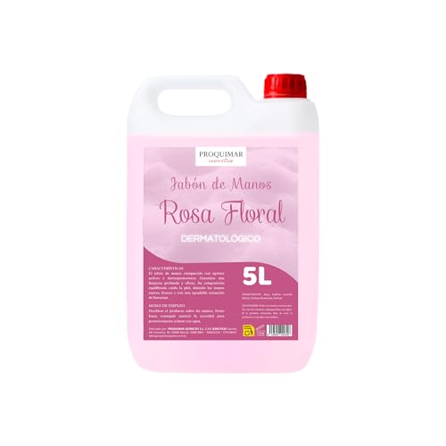 Jabón de Manos – Gama de Aromas, Limpieza Suave para Uso Diario, Hidratación Total, Aroma Duradero, 5000 ml (Rosa)