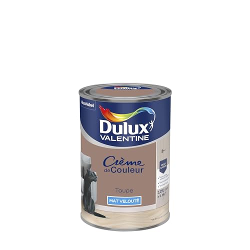 Dulux Valentine Crème de Couleur - Peinture multi-supports intérieure - Mat Taupe 1,25 L