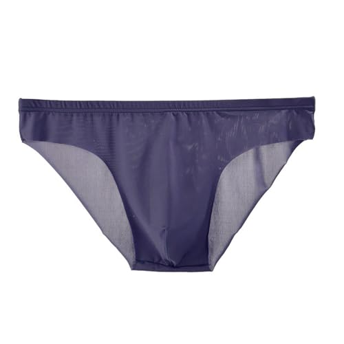 Men Seamless Underwear Ice Silk See Through Briefs Underwear Ultra Thin Bikini Brief4