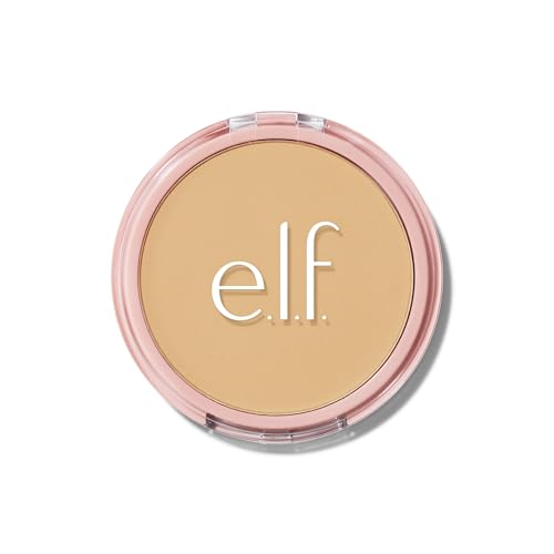 Image of e.l.f. Halo Glow Powder Filter, Pressed Finishing Powder, Buildable Coverage, Crease-Resistant, Blurs the Appearance of Pores, With Velour Puff and Mirror, Vegan & Cruelty-Free, Light Warm