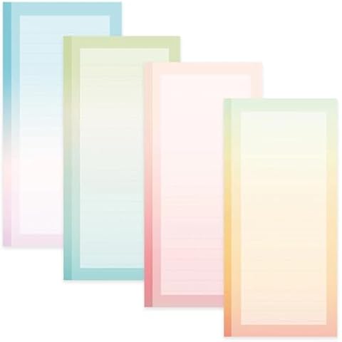 Henzavk 4 Pack Magnetic Notepads for Refrigerator, Full Magnet Back Design Magnetic Memo Pads, 50 Sheets per Note Pads To-Do List, Shopping List (Soft Gradient Style) Cover