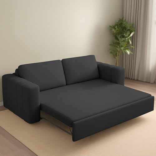 Image of Cisco 3 Seater Sofa Cum Bed for Home & Living Room (Black) | Modern Premium Fabric Sofa | Foldable Sofa Bed Design | Stylish Furniture for Home, Office, Guest Room & Bedrooms