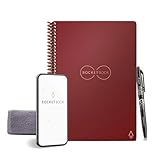 Rocketbook Smart Reusable Notebook - Dot-Grid Eco-Friendly Notebook with 1 Pilot Frixion Pen & 1 Microfiber Cloth Included - Scarlet color Cover, Executive Size (6