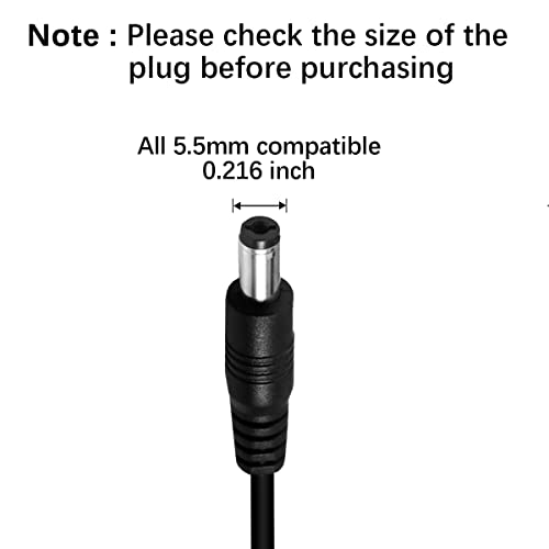 Dog Bark Shock Collar Dc5.5 Charger Cord-Charging Cable,Electric Wireless Dog Fence System Training Collar Charger Replacement For Dogrook,Petsafe,Educator,Petspy,Paipaitek,Petrainner E-Collar Adapter #TOP1