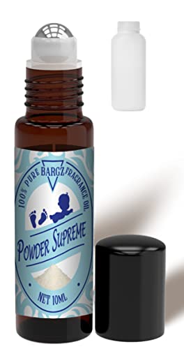 Bargz 10ml Powder Supreme Fragrance Perfume Oil Roll-On Baby Scented [Soft Sweet Long-Lasting Scent], Baby Fresh Cologne for Men and Women