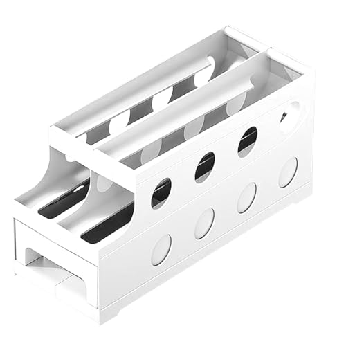 Spizummp Soporte para huevos, contenedor de huevos rodante automático de 2 niveles, organizador de alimentos para coleccionar el hogar, cocina, despensa,