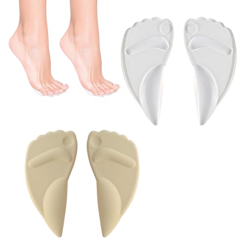 EUYKQNOI 2 pares de plantillas autoadhesivas de gel suave,almohadillas de arco de silicona transparente, reutilizables, plantillas de zapatos para aliviar la fascitis plantar, pies planos, chanclas de