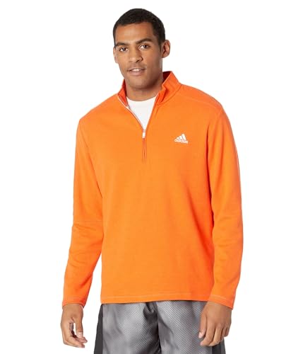 adidas 3-Stripes 1/4 Zip Pullover, sweat haut de gamme en Orange Melange taille MD
