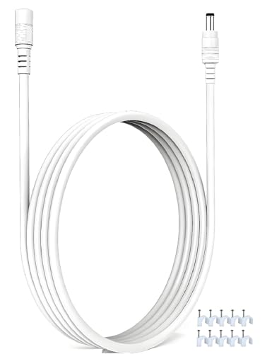 VOLTKARE 10'(3M) Long in White Echo Extension Cable for cho Dot (3rd/4th Gen) /with Clock/Kids Edition, Echo Show 5, Echo Pop/Spot, and Fire TV Cube with Alexa 15W Original AC Adapter