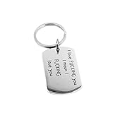 I Love You Lettering Tag Couples Necklace Valentine's Day Stainless Steel Keychain