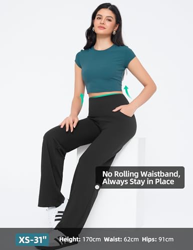 Yogaration Wide Leg Yoga Pants for Women with Pockets, 29.5/31.5/33.5" - image 2