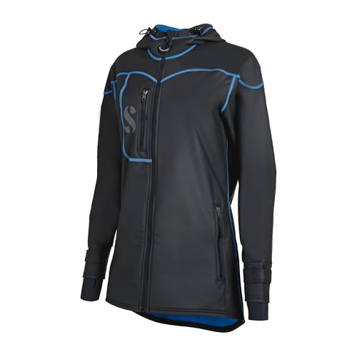 SCUBAPRO Women's Cruise Coat with Fleece Lining, Windproof and Water Resistant Jacket for Watersports, Medium, Blue