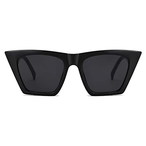 Sojos Oversized Square Cateye Polarized Sunglasses For Women Men Big Trendy Sunnies Sj2115, Black/Grey #TOP1